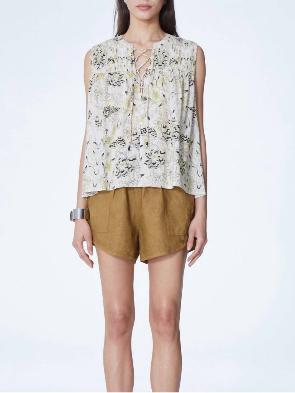 MARIA CHER chimpay triana sleeveless floral top in mix 1 50 XS